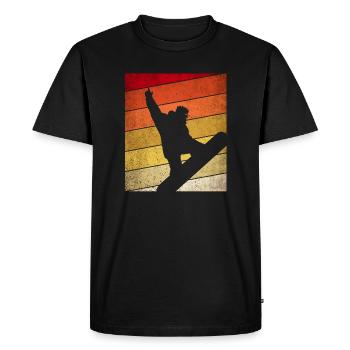 Retro Snowboard Snowboarder Winter Sport Oldschool - Men's Premium Organic T-Shirt - black - Front - Nico (187cm)