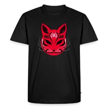 Kitsune, Inari's mystical fox - Men's Premium Organic T-Shirt - black - Front - Nico (187cm)