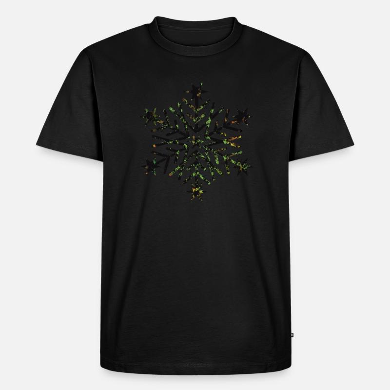 Schneeflocke - Männer Premium Bio T-Shirt - Schwarz