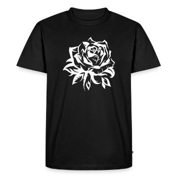 rose - Men's Premium Organic T-Shirt - black - Front - Nico (187cm)