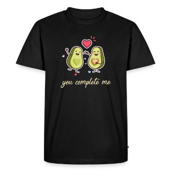 You Complete Me Avocados Happy Gift 005-030 - Men's Premium Organic T-Shirt - black - Front - Nico (187cm)