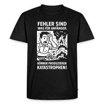 Des catastrophes au lieu d’erreurs de débutant - T-shirt Premium bio Homme - noir - Devant - Nico (187cm)