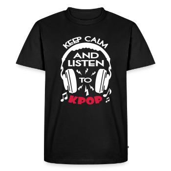 Keep Calm And Listen To KPOP - Men's Premium Organic T-Shirt - black - Front - Nico (187cm)