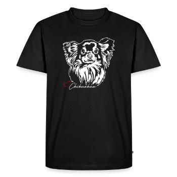 Chihuahua à poil long Chihuahua Portrait Chiens Wilsigns - T-shirt Premium bio Homme - noir - Devant - Nico (187cm)