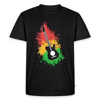 Colorful Reggae Guitar Instrumentalist - Men's Premium Organic T-Shirt - black - Front - Nico (187cm)