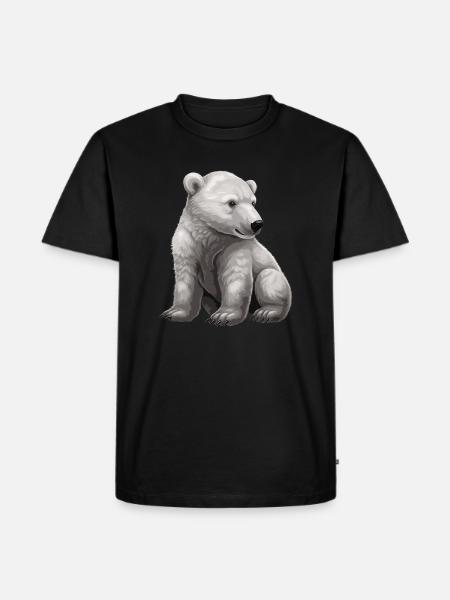 Isbjørn baby sød isbjørn - Herre Premium økologisk T-shirt - sort