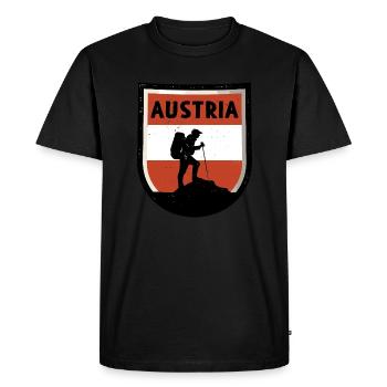 Austria Flag Austria Austrian Flag AT - Men's Premium Organic T-Shirt - black - Front - Nico (187cm)
