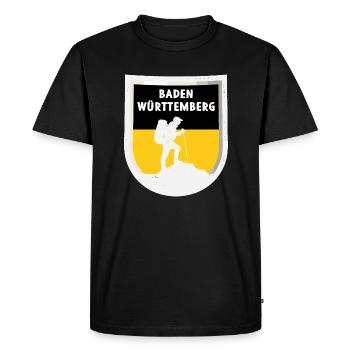 Drapeau du Bade-Wurtemberg Heimat Stuttgart - T-shirt Premium bio Homme - noir - Devant - Nico (187cm)