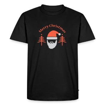 Santa Claus Christmas holidays nikolaus - Men's Premium Organic T-Shirt - black - Front - Nico (187cm)