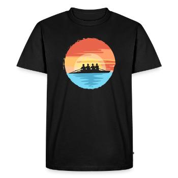 Cool Rowing Retro Sunset Rowers Paddleboard Canoë - T-shirt Premium bio Homme - noir - Devant - Nico (187cm)