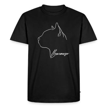 Burmese Profile Cat Cat Wilsigns - Men's Premium Organic T-Shirt - black - Front - Nico (187cm)