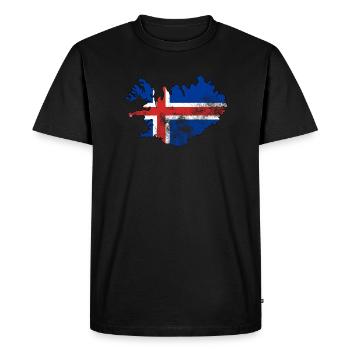 Iceland Flag Grunge - Men's Premium Organic T-Shirt - black - Front - Nico (187cm)