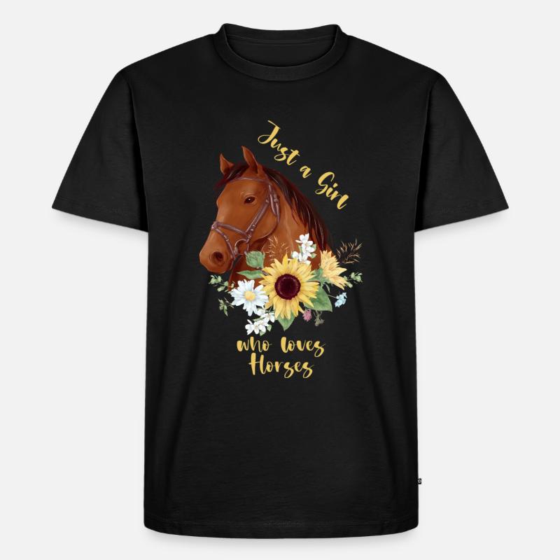 Pferd - Männer Premium Bio T-Shirt - Schwarz