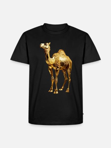 Kamel - Männer Premium Bio T-Shirt - Schwarz