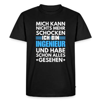 Non-Shockable Engineer - Men's Premium Organic T-Shirt - black - Front - Nico (187cm)