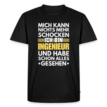 Non-Shockable Engineer - Men's Premium Organic T-Shirt - black - Front - Nico (187cm)
