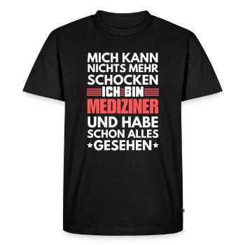 Médecin non choquable - T-shirt Premium bio Homme - noir - Devant - Nico (187cm)