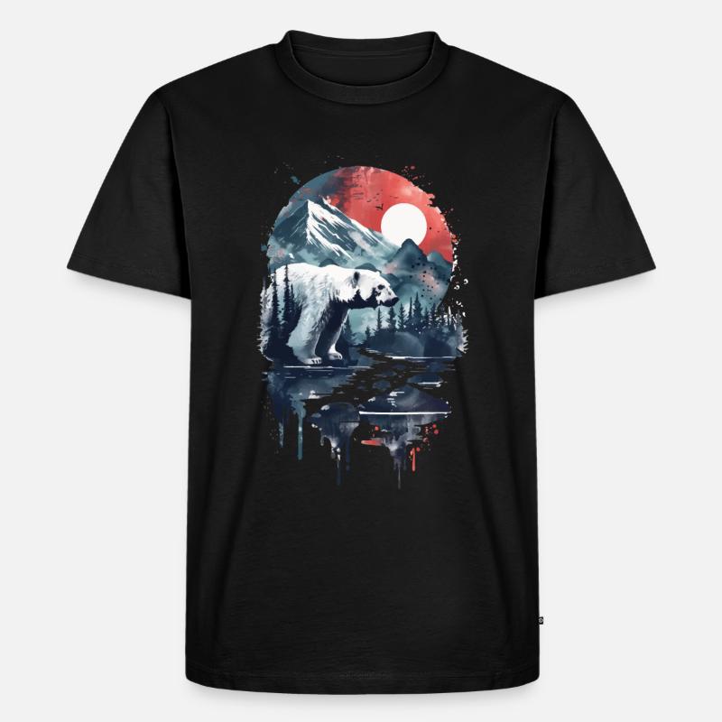 Polar Bär - Männer Premium Bio T-Shirt - Schwarz