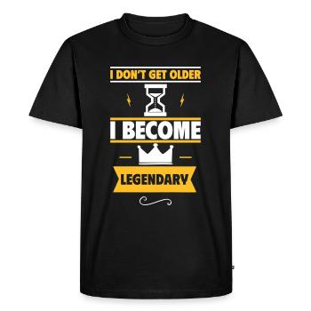 Original birthday gift, legendary - Men's Premium Organic T-Shirt - black - Front - Nico (187cm)