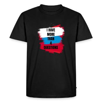 J’ai plus de 4 questions vintage texte simple - T-shirt Premium bio Homme - noir - Devant - Nico (187cm)