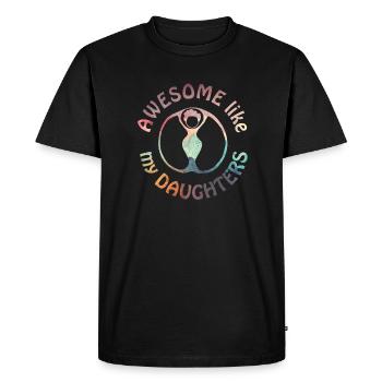 Génial comme ma fille sWomen’s Silhouette Circle - T-shirt Premium bio Homme - noir - Devant - Nico (187cm)