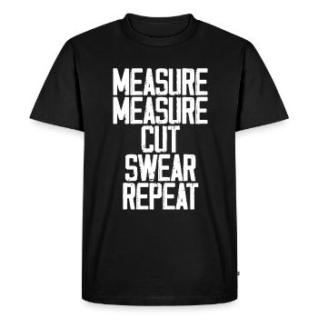 Mesure Mesure Coupe Jurer Répéter 3 - T-shirt Premium bio Homme - noir - Devant - Nico (187cm)