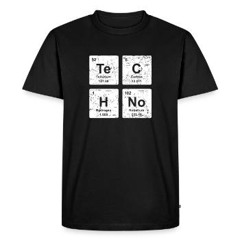 Techno - lustiges Chemie Shirt - Elemente vintage - Männer Premium Bio T-Shirt - Schwarz - Vorne - Nico (187cm)
