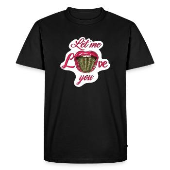 Kaktuszunge - langue sexy - baiser - T-shirt Premium bio Homme - noir - Devant - Nico (187cm)