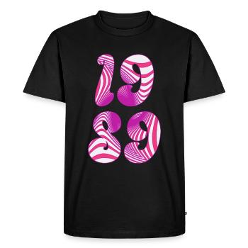 1989 - Design minimaliste pour l’anniversaire - T-shirt Premium bio Homme - noir - Devant - Nico (187cm)