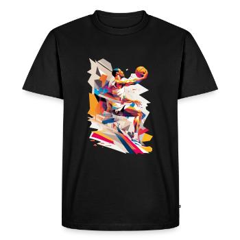 Basketball Player Polygon Art - Men's Premium Organic T-Shirt - black - Front - Nico (187cm)
