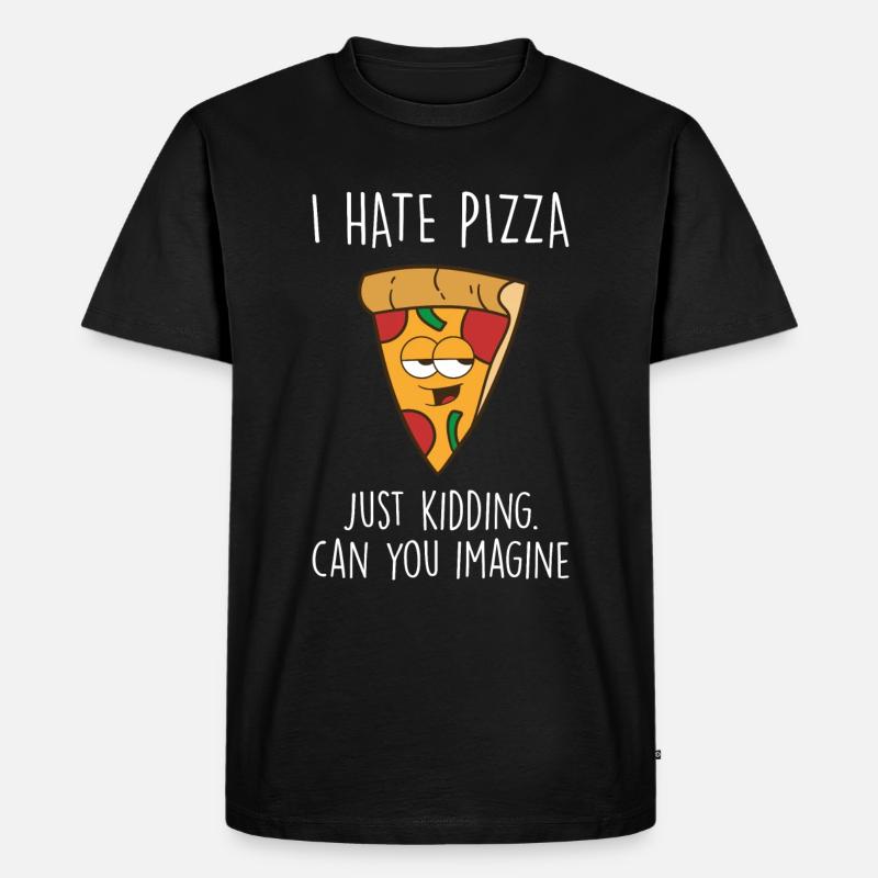 Pizza - Männer Premium Bio T-Shirt - Schwarz