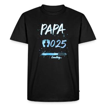 Dad 2025 Loading for Expectant Dads Gift - Men's Premium Organic T-Shirt - black - Front - Nico (187cm)