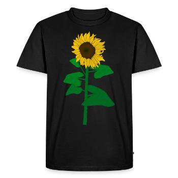 Le tournesol dans toute sa splendeur - T-shirt Premium bio Homme - noir - Devant - Nico (187cm)