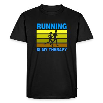 Running Is My Therapy - T-shirt Premium bio Homme - noir - Devant - Nico (187cm)