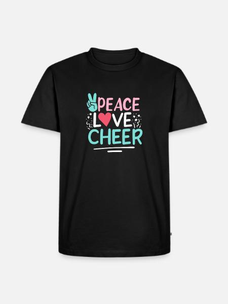Peace Love Cheer - Men's Premium Organic T-Shirt - black