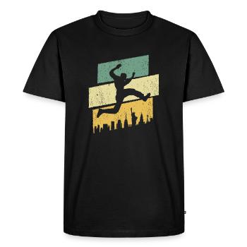 Freerunner Parkour Jumping Freerunning - T-shirt Premium bio Homme - noir - Devant - Nico (187cm)