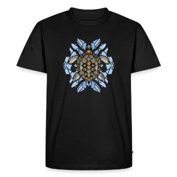 tortue - T-shirt Premium bio Homme - noir - Devant - Nico (187cm)