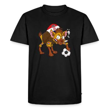 Hyène Fan Croatie - T-shirt Premium bio Homme - noir - Devant - Nico (187cm)