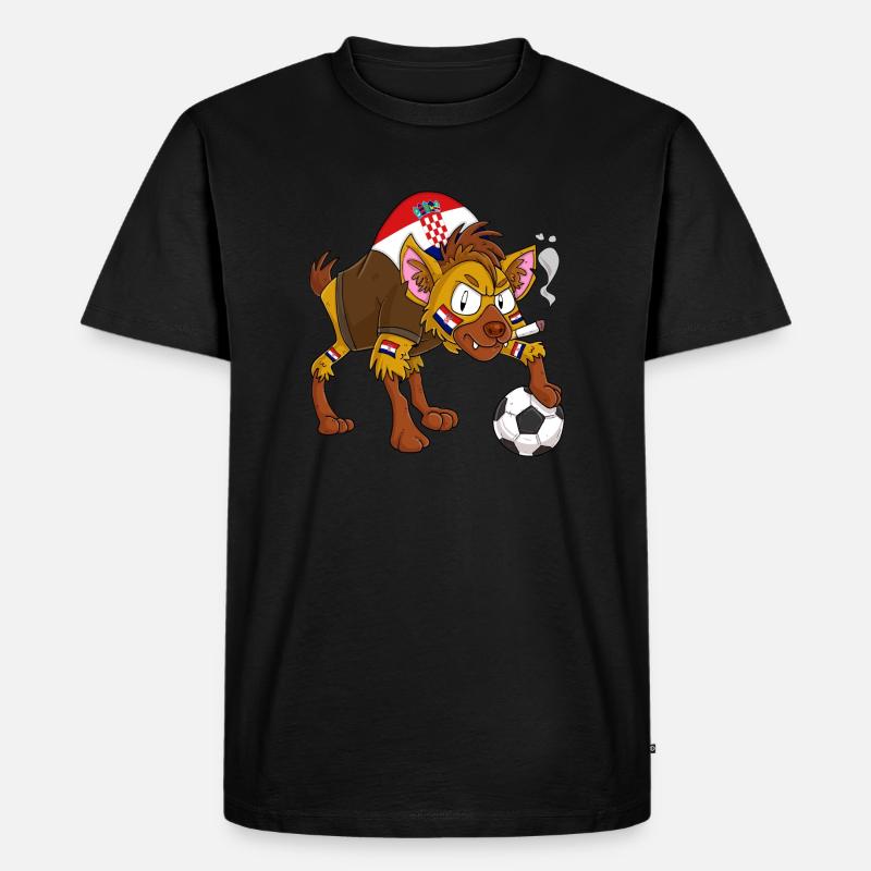 Hyäne Fan Kroatien - Männer Premium Bio T-Shirt - Schwarz
