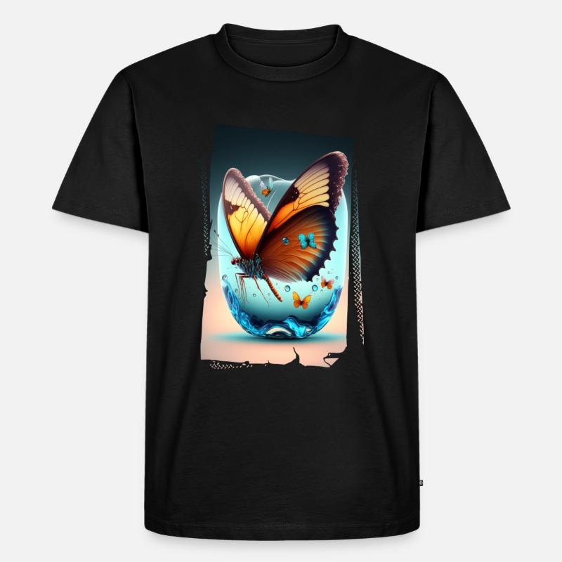 Fondant Schmetterling - Männer Premium Bio T-Shirt - Schwarz