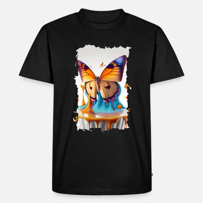 Fondant Schmetterling - Männer Premium Bio T-Shirt - Schwarz