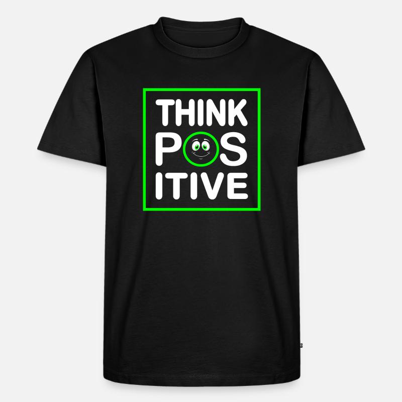 Think Positive - Männer Premium Bio T-Shirt - Schwarz