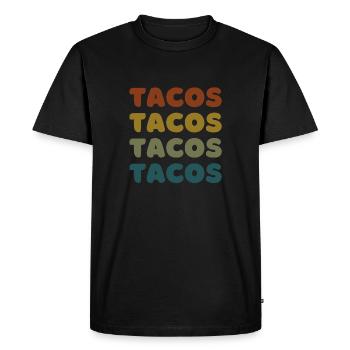 Vintage Taco Fiesta Delight - Men's Premium Organic T-Shirt - black - Front - Nico (187cm)