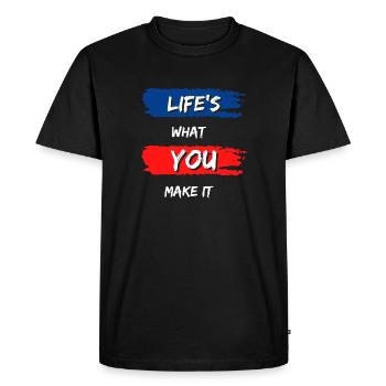 La vie est ce que vous en faites - T-shirt Premium bio Homme - noir - Devant - Nico (187cm)