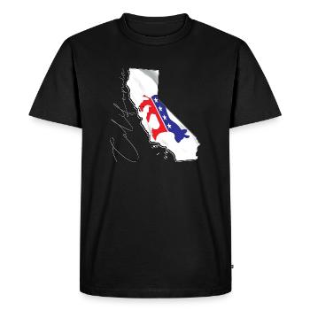Drapeau démocrate dans la carte de l’État de Californie CA - T-shirt Premium bio Homme - noir - Devant - Nico (187cm)