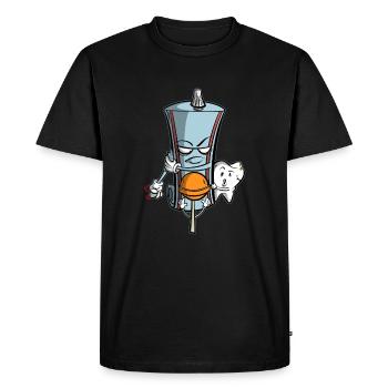 Le dentifrice protège la dent de la sucette - T-shirt Premium bio Homme - noir - Devant - Nico (187cm)