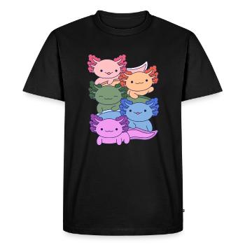 Conception de groupe d’Axolotl arc-en-ciel pour les amateurs d’Axolotl - T-shirt Premium bio Homme - noir - Devant - Nico (187cm)
