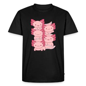 Conception de groupe d’axolotl rose pour les amateurs d’axolotl - T-shirt Premium bio Homme - noir - Devant - Nico (187cm)