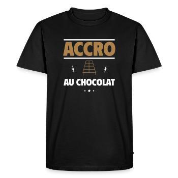 accro au chocolat - T-shirt Premium bio Homme - noir - Devant - Nico (187cm)