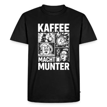 Le café vous donne du moral - T-shirt Premium bio Homme - noir - Devant - Nico (187cm)